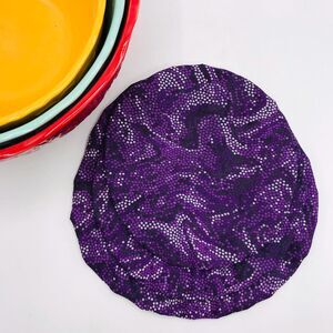 Cotton Bowl Cover For Sourdough, 3 Size Set, Reusable, Washable, Purple Swirls